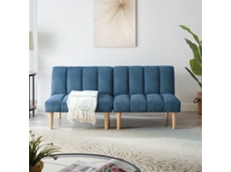 Sofá de 2 lugares, 167cm, dobrável, com encosto ajustável, espaço economizado, azul NOVELA