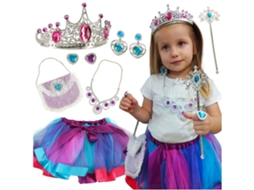Fantasia Rainha Princesa com Bolsa e Coroa 9 Itens Pricenet
