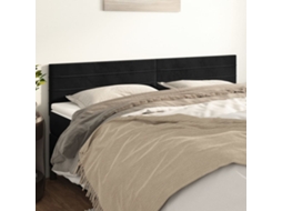 Vidaxl Cabeceiras Preto 200x5x78/88 Cm Veludo