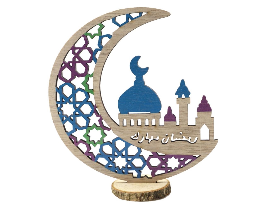 Decoração De Eid De Madeira Para Festa Ramadan Mubarak