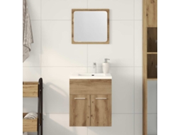 Vidaxl 2 Pcs Móveis De Casa De Banho Deriv. Madeira Carvalho Artisiano