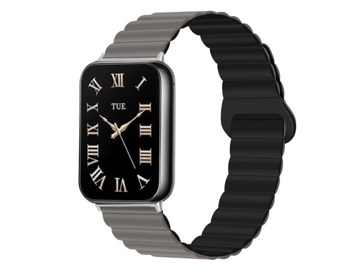 Bracelete para Redmi Watch 6 / 5 / 4 silicone magnético reversível com duas cores chocolate e preto XIAOMOYU