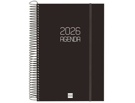 Agenda Finocam Opaque Preto 16,5 X 24,2 Cm 2026