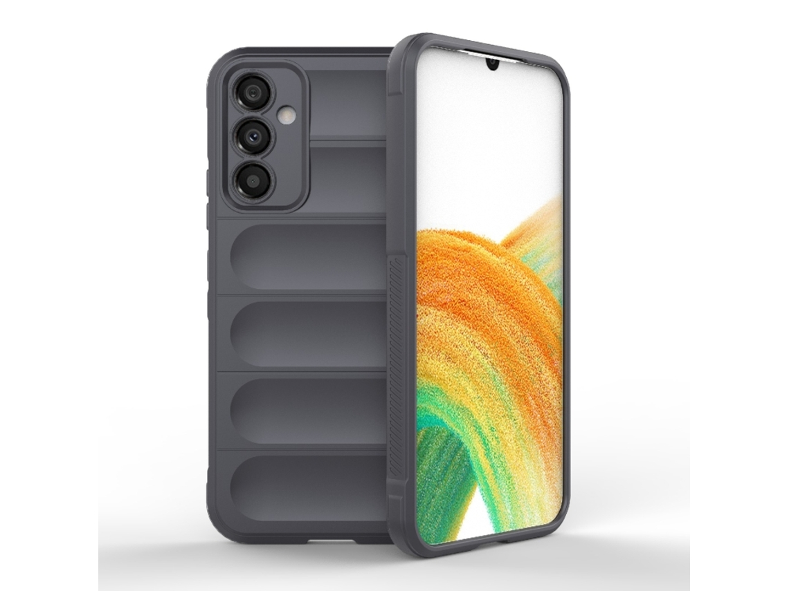 Capa Halinuia Para Samsung Galaxy A34 5g Magic Shield Tpu Flanela Cinzento Escuro (proteção Integral, Interior Em Flanela)