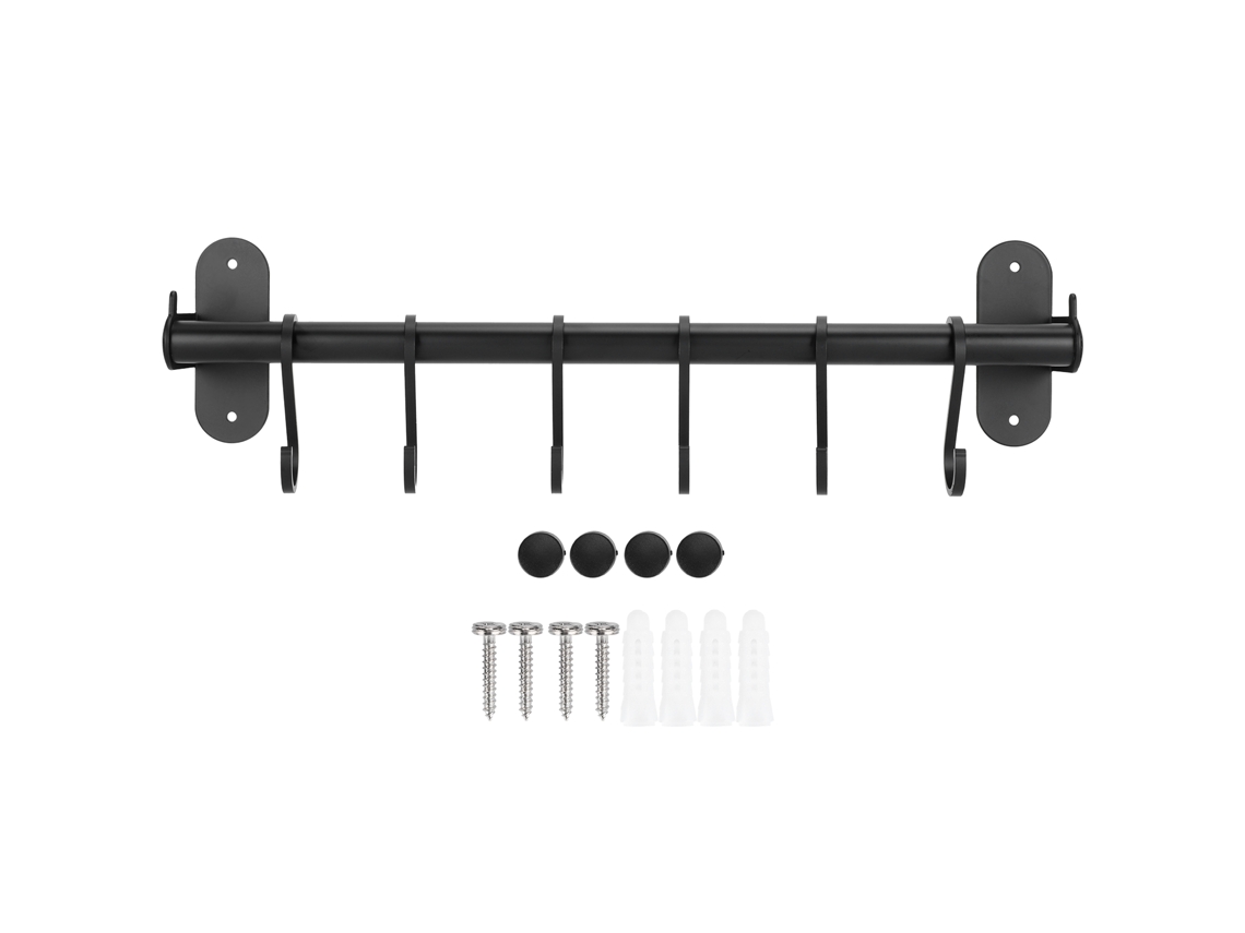 Suporte de Parede para Tampas Panelas com 6 Ganchos 40 Cm, Organizador de Utensílios Cozinha BRILVIBERA