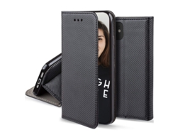 Capa Fólio Função para Samsung Galaxy A05 S JAYM Pele Sintética Magnética Preto