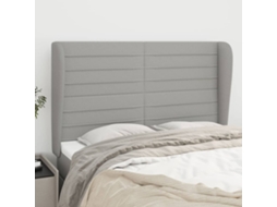Vidaxl Cabeceira De Cama C/ Abas Tecido 147x23x118/128cm Cinza-claro