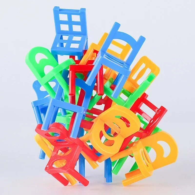 Mini Cadeiras Dobráveis para Crianças, Brinquedos Divertidos de Equilíbrio para Jogos de Mesa MDUG (12 Peças)