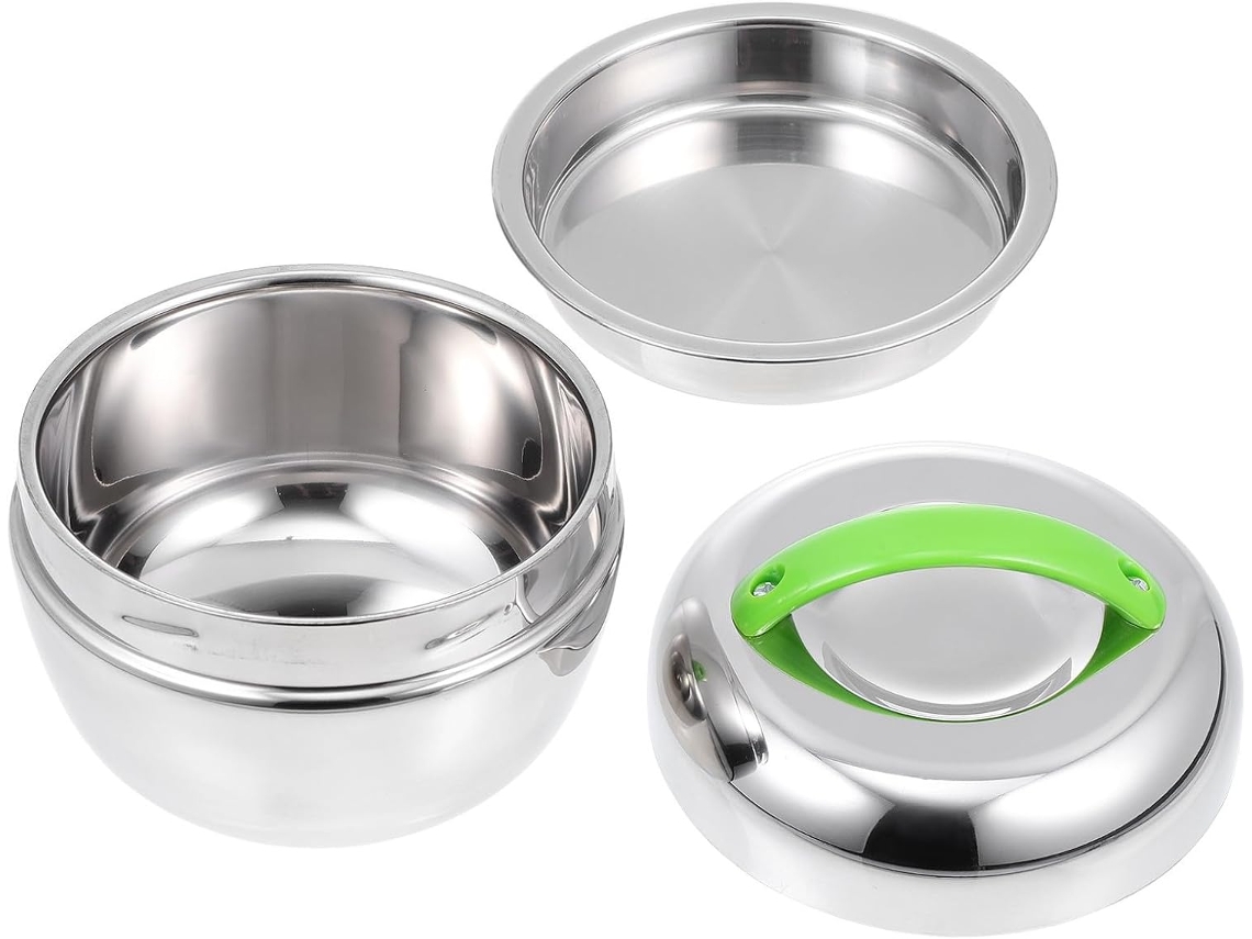 Lancheira Bento De Aço Inoxidável Com Dupla Camada, 800ml, Portátil E Ecológica Para Uso Doméstico Ao Ar Livre