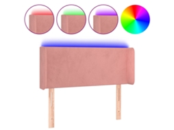 Led Headboard, Led Headboards Vidaxl Cor-de-rosa Veludo (103 X 16 X 78/88 Cm)
