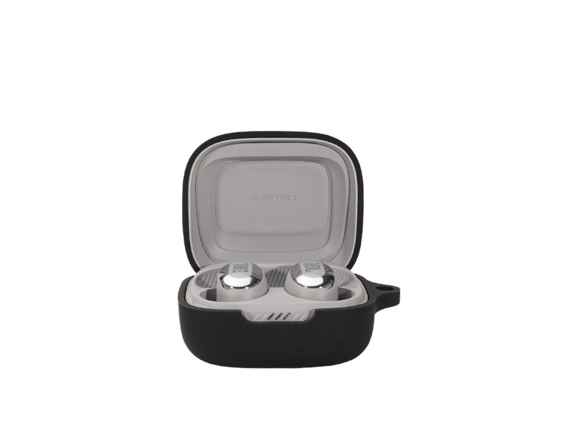 Capa De Silicone Com Fivela Para Jbl Live Free 2 Preto Brilvibera