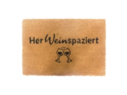 Tapete De Coco Com Frase Engraçada E Base Pvc Antiderrapante 60x40 Cm