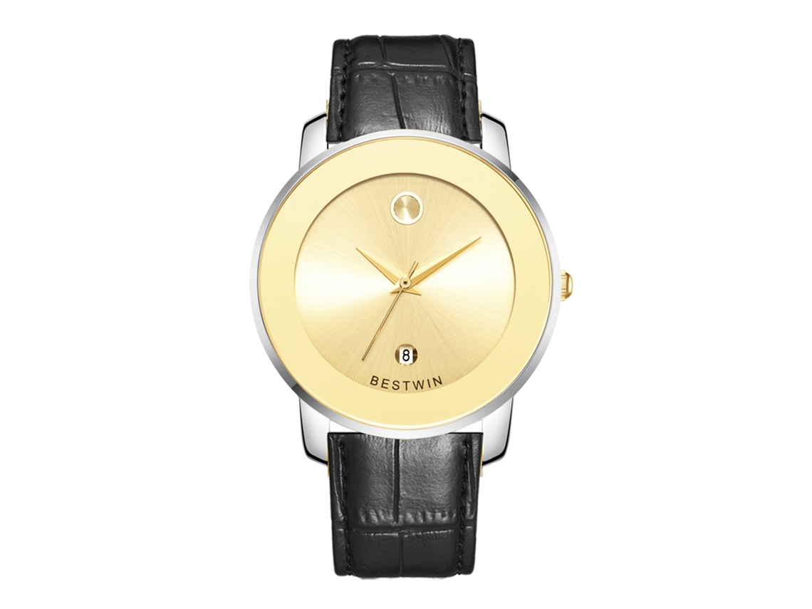 Relógio de Quartzo Masculino MDUG (bicolor Pulseira de Couro)