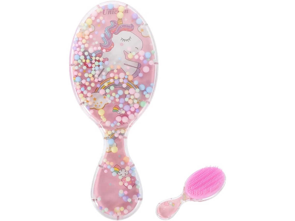 Escova Desembaraçadora Para Cabelos Cacheados, Compacta, 18, 5x 7, 5cm, Pente Oval Transparente Para Massagem No Couro