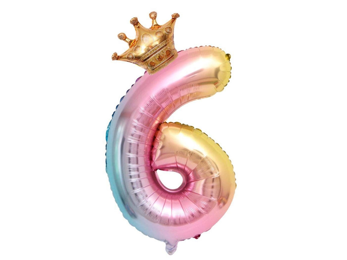 Balão Numeral De 32 Polegadas Com Coroa Eoocoo