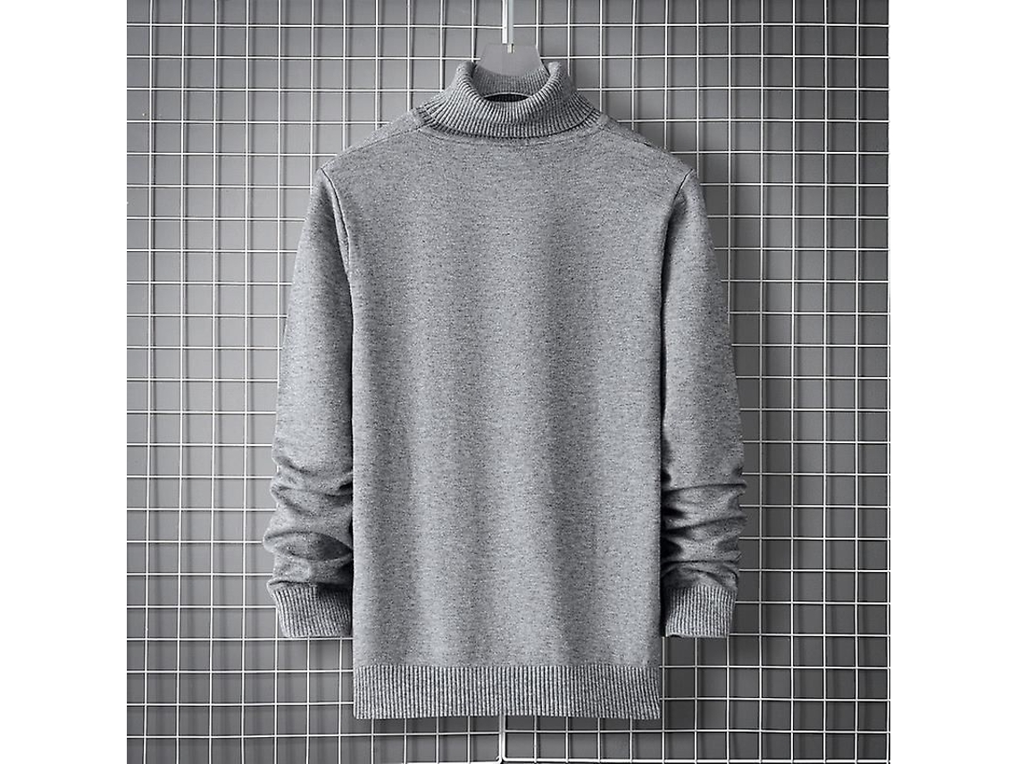 Jersey de gola alta Fasst, de inverno, casual, tecido de ponto, slim fit, S/MARCA