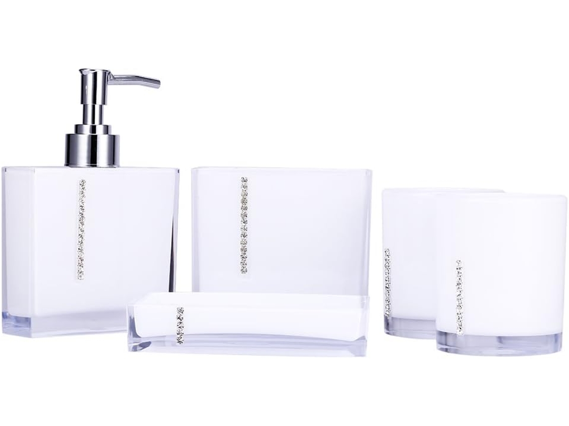 Conjunto De Acessórios De Luxo Para Banheiro Com 5 Peças Em Acrílico Incluindo Copo Para Banheira, Gokoco