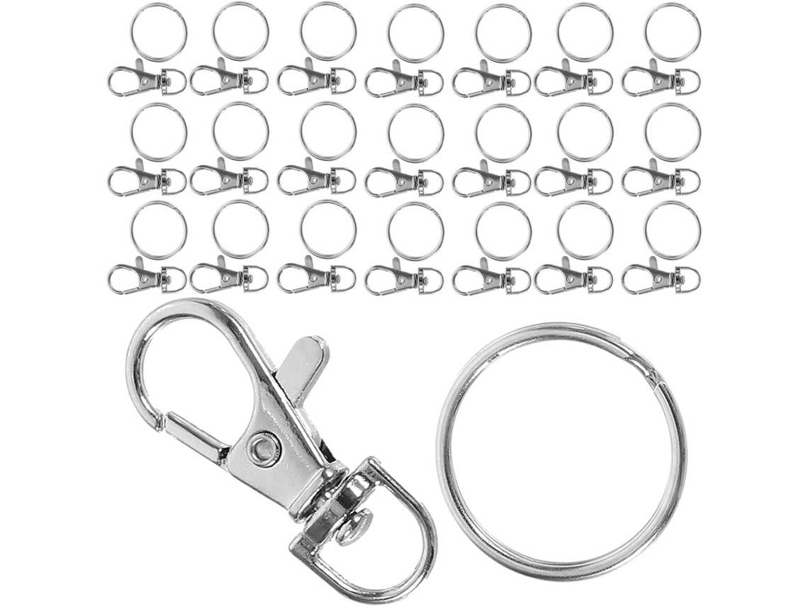 Conjunto de 120 Aneis Metálicos Artesanato Sewacc, Placas Rotativas Tipo Lagosta Resistentes Chaveiros E