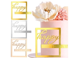 KOFIHETY 3pcs Decoração Acrílica Para Bolo Dourado Prateado Rose Gold