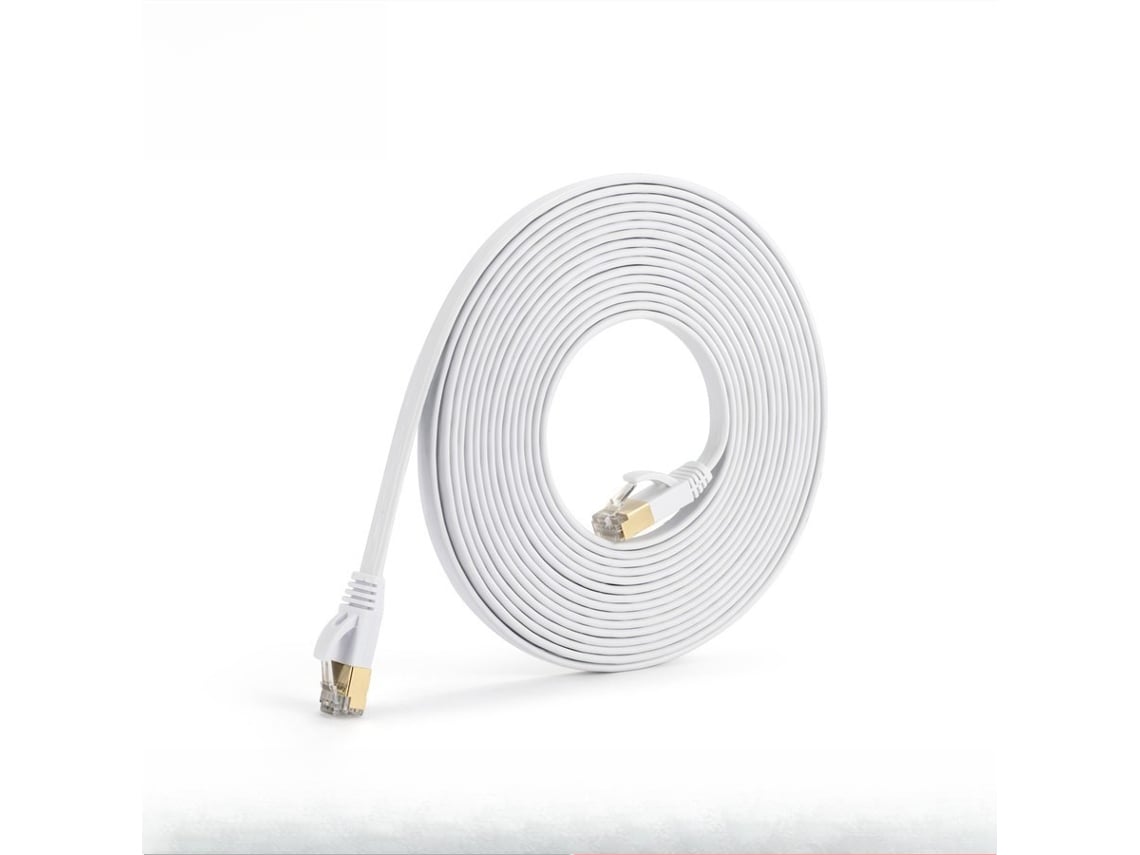 Cabo Ethernet Cat7,10gbps 600mhz, Blindado, Rj45 Ouro, Para Router/pc/gaming 30m White Hexinyigjly