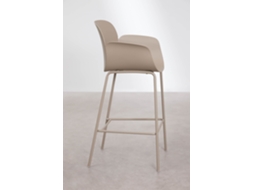 Sklum Banqueta Alta Em Polipropileno E Aço Lynette Plástico Moka Brown         ↑75 Cm