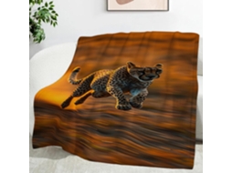 Manta de Animal com Estampa Chita 150x200 Cm Multifuncional Macia e Aconchegante em Flanela Ideal para Escritó