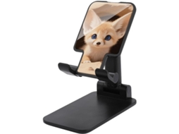 Fennec Suporte Dobrável E Ajustável Para Celular Design De Raposa Em Sua Toca Ideal Escritório Com Base Antiderrapante