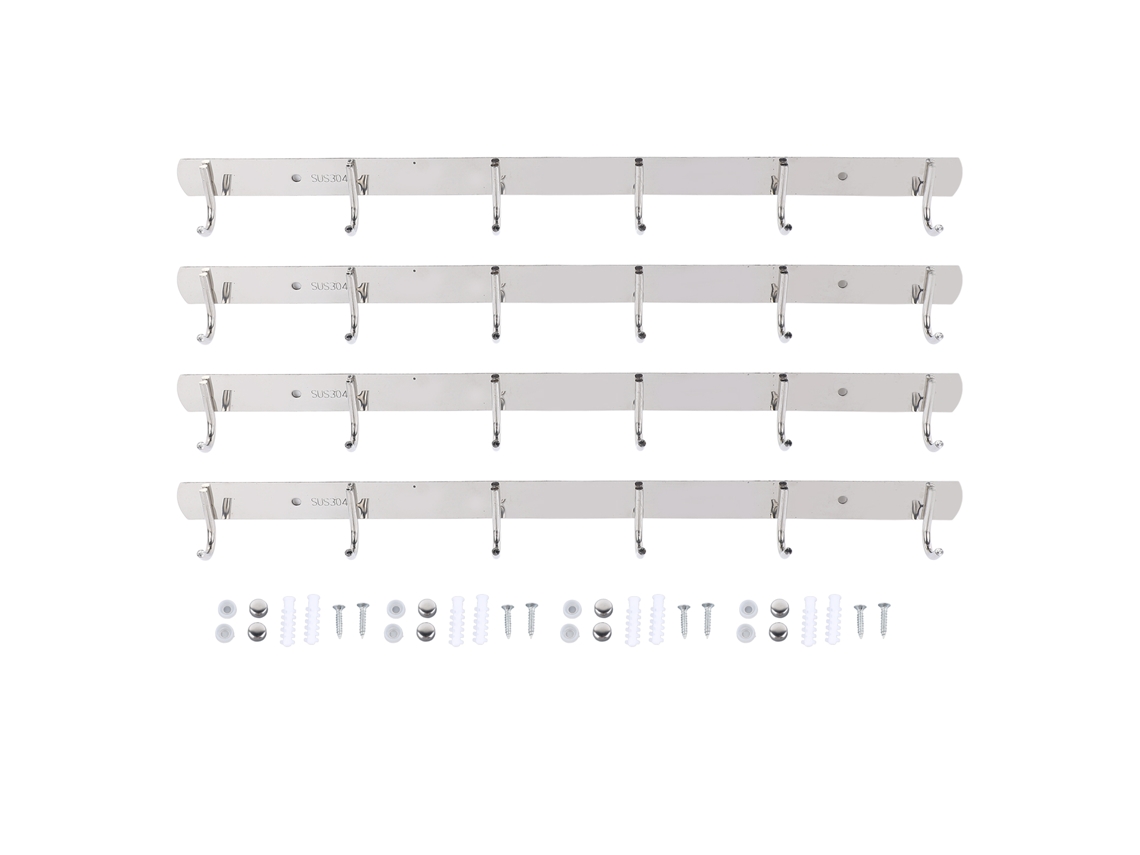 Parede 6 Ganchos Aço Inox LAXISCREED 4 Unid