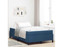 Vidaxl Cama Box Azul 120 X 190 Cm Tecido