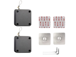 Fechadura Automática de Porta, 2 Peças, Sem Perfuração, com Cabo de Aço para Portas de Segurança, Banheiro e Mais