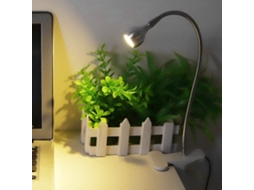 Luminária de mesa portátil USB LED com design flexível e alto brilho, ideal para uso em casa ou no escritório, em alumínio.