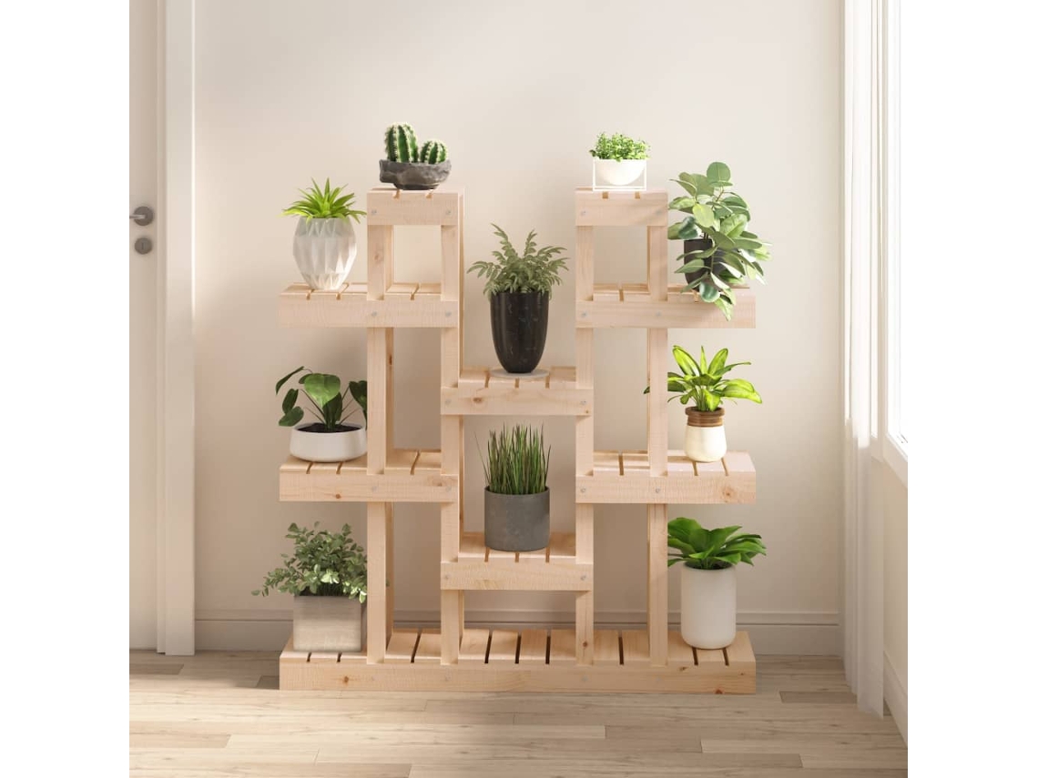 Vidaxl Suporte Para Plantas 104,5x25x109,5 Cm Pinho Maciço