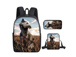 Mochila KOHREE Estudantil Dinossauro Conjunto de Três Peças