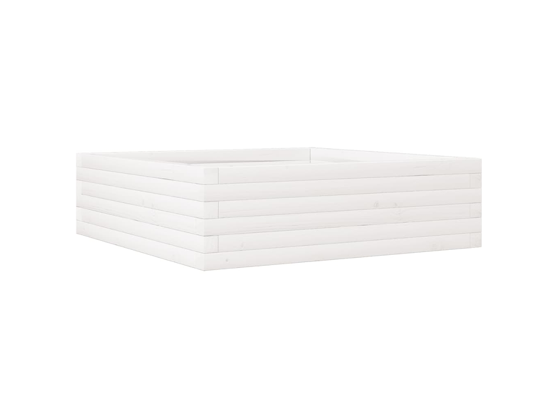 Garden Planter, Garden Planters Vidaxl Branco Madeira De Pinho (80 X 80 X 23 Cm)