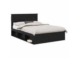 Estrutura da Cama Preto 150x200 cm Madeira de Pinheiro Sólida MAISON EXCLUSIVE