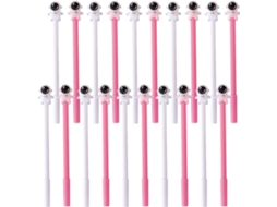 Conjunto de 20 Canetas Tinta Gel com Tema Astronauta, Ponta Fina, Rosa e Branca, Material Escolar para Meninos