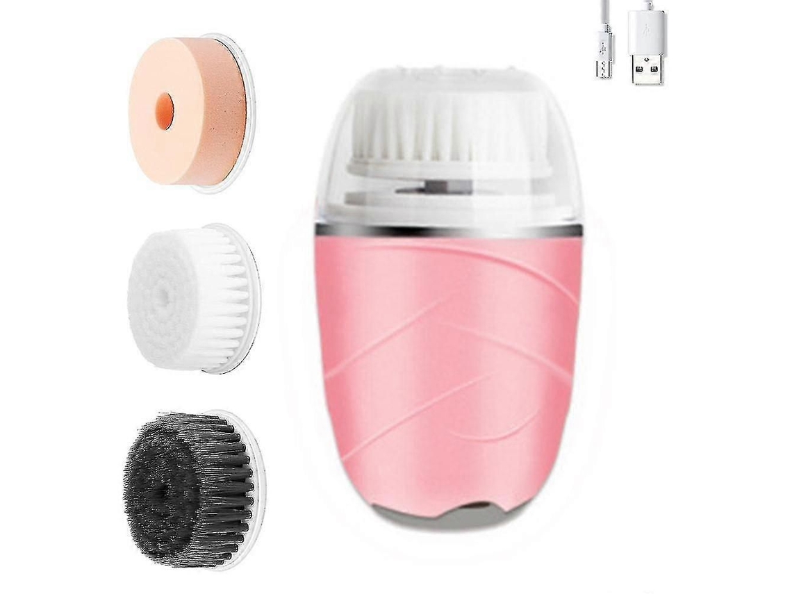 Escova De Limpeza Facial Vibratória Sônica - 3 Cabeças De Escova Com 3 Modos, Impermeável, Temporizador Inteligente, Carregamento Sem Fio Para Li