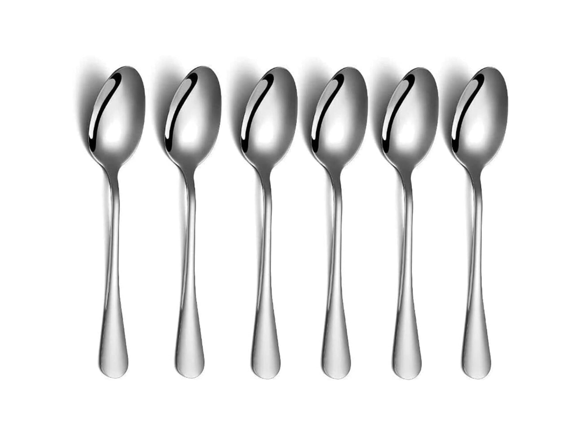 Conjunto De Utensílios De Aço Inoxidável 6pcs 13,7 * 3cm Prata Colher Adequado Para Jantar Em Família