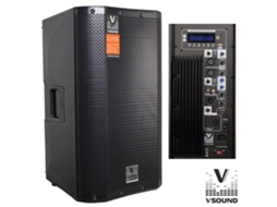 Coluna Bi-Amplificada Pro 12 Usb/Sd/Fm/Bt 500W VSOUND