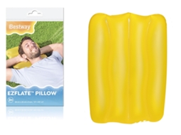 Almofada Inflável De Viagem, Cor Amarelo, 38x25x5 Cm, Com Bomba De Ar, Compacta Para Apoio De Pescoço E Cabeça Em Avião, Carro Ou Comboio