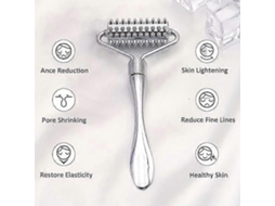 Massageador Facial Que Reduz Linhas Finas e Inchaço. Material Metálico. Aparelho Portátil para Cuidados com a Pele. GOKOCO