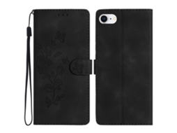 Capa Em Couro Pu Com Suporte Para Apple Iphone 6 / 6s / 7 / 8 - Preto