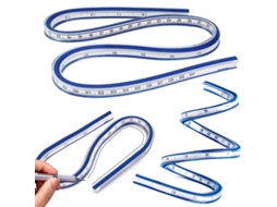 3 Peças de Régua Curva Flexível de Plástico para Medição e Desenho