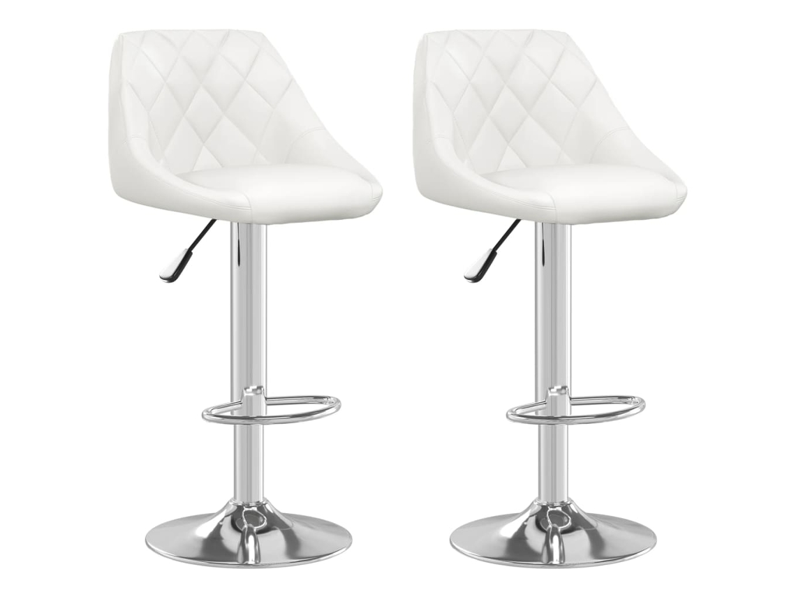 Bancos de Bar 2 Pcs Couro Artificial Branco MAISON EXCLUSIVE