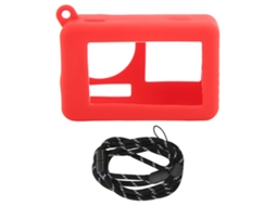 Silicone Protective Sleeve Case Drop Resistant Silicone Cover Protector With Lanyard For Osmo Action 3 Camera Red LAXISCREED