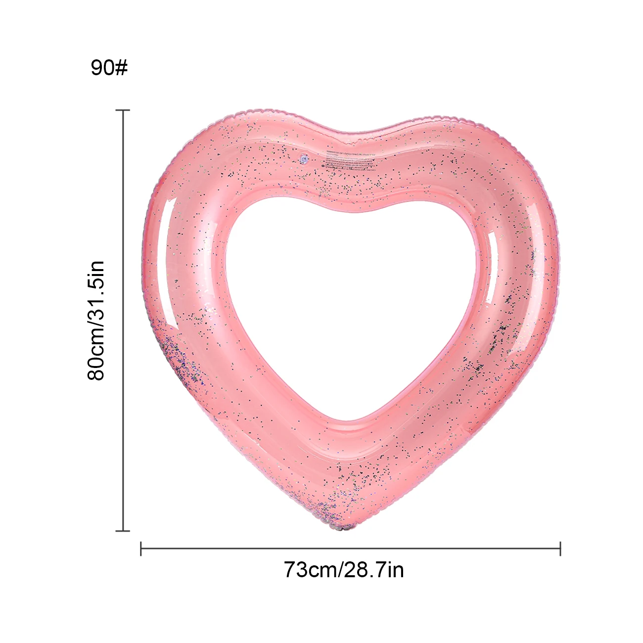 (amor Rosa 90) Boia Inflável Para Piscina Em Formato De Coração.