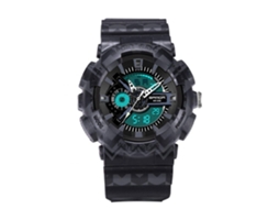 Reloj Electrónico Deportivo Sanda Multifuncional Impermeable Con Doble Pantalla Negro