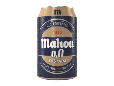 Cerveja MAHOU Tostada 0,0 Lata Sem Álcool (0.33 L - 24 Unidades)