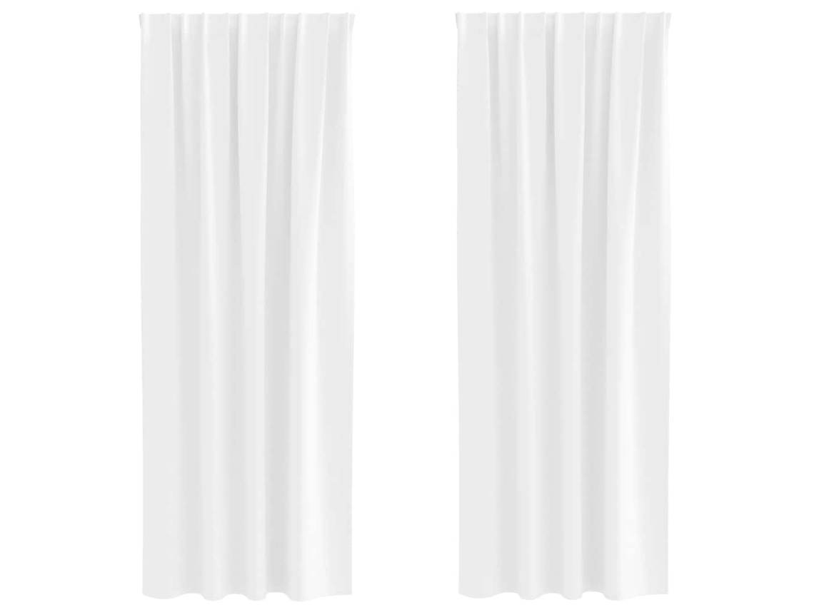 Maison Exclusive - Cortinas Blackout Com Argolas 2 Pcs Branco Puro 225 X 140 Cm