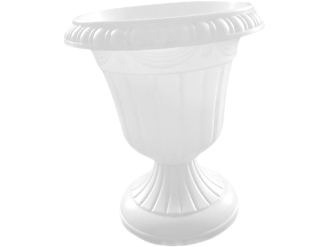 Maceta de Plástico Estilo Columna Romana, 25 cm de Diámetro, Jardinera Alta para Balcón y